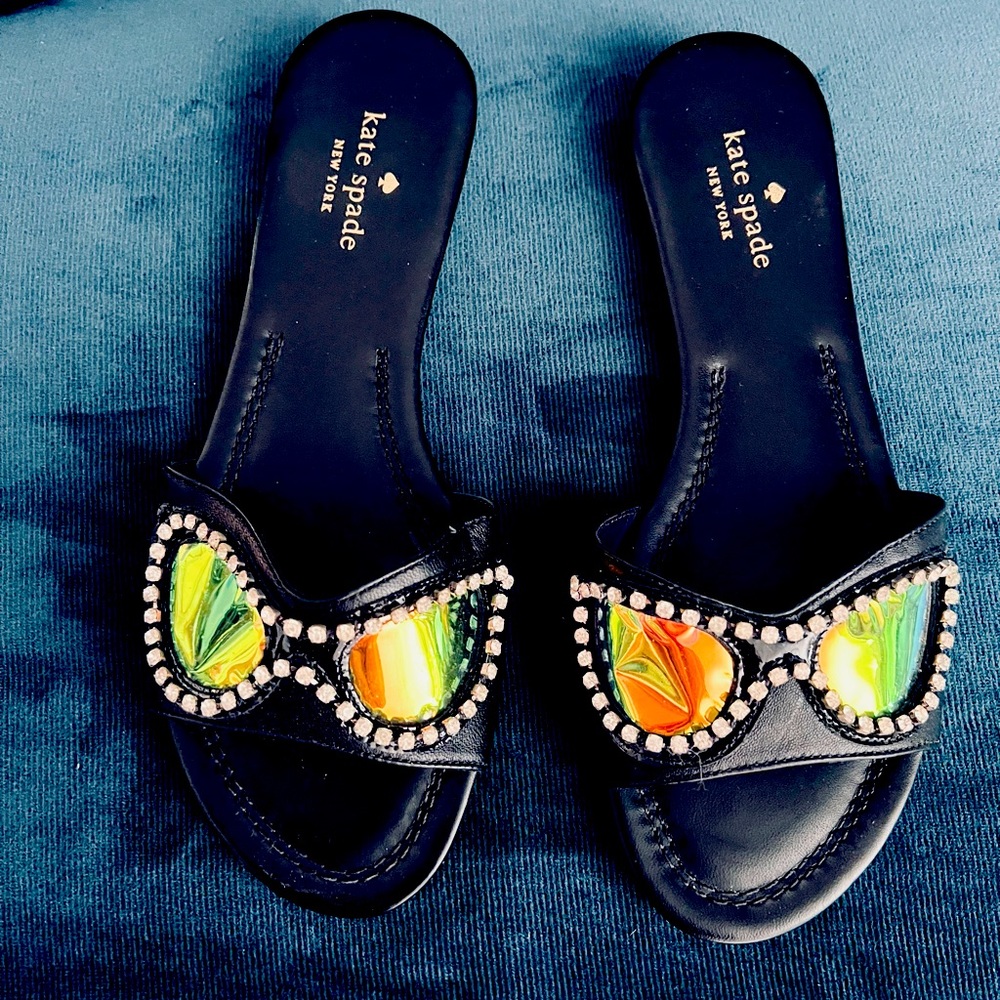 Kate Spade Taleen Too Sunglasses Sandal in black size 8 1/2 womens